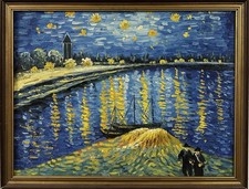 After Vincent Van Gogh :  Starry Night Over the Rhône 1888, Oil On Canvas