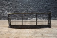 Small Antique Victorian Brass and Wire Fireplace Fender ~ Country House Decor