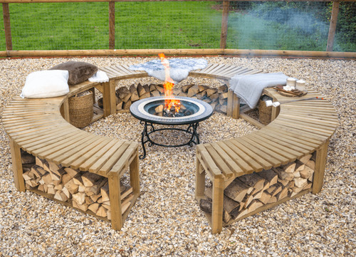 Forest garden curved firepit - curved,