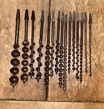 15 X AUGER WOOD BITS HAND BRACE DRILL 1/4-1” CARPENTER JOINERS VINTAGE OLD TOOLS