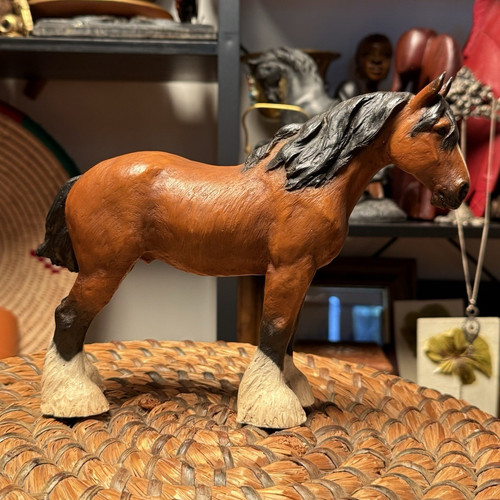 Vintage bay draught horse - draught,