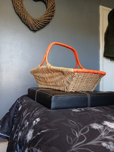 Vintage wicker shopping basket - vintage,