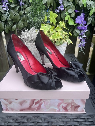 Zara basic black satin - black, bow