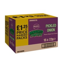 Walkers Monster Munch Pickled Onion Snacks Crisps £1.25 PMP FULL BOX 15 X 72g