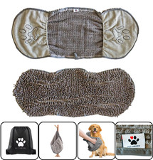 Dog Drying Towel – XL 80x35cm Grey – Fast Dry Microfibre with Bag