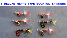 6 DELUXE MEPPS AGLIA TYPE SPINNER SPINNING LURE FOR PIKE PERCH TROUT SALMON BASS