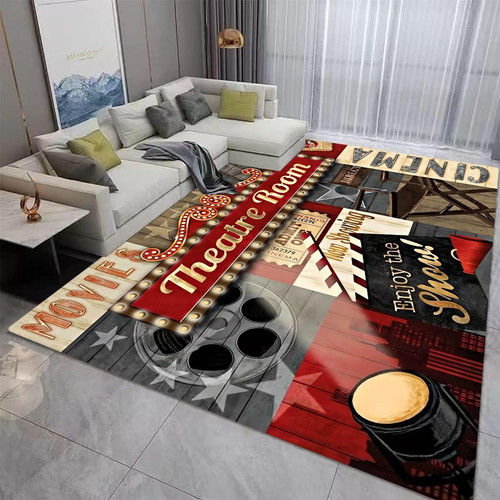 Vintage movie theater area rug - vintage,