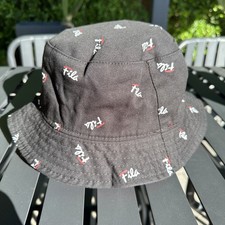 FILA REVERSABLE BUCKET HAT CAP RED BLACK FILA LOGO LARGE