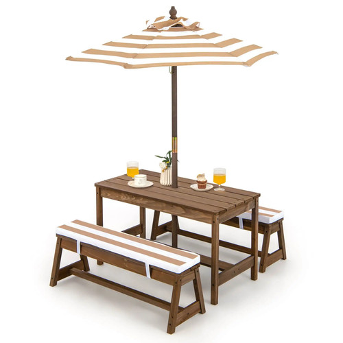 Kids wooden picnic table bench - wooden,