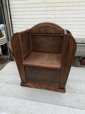 Art Deco English Oak Hall Seat