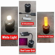 Ghost Hunting Paranormal Equipment. 3x Attachments.. Laser Grid - Candle - White