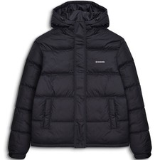 Lambretta Mens Hooded Puffer Padded Raglan Jacket - Black - 2XL