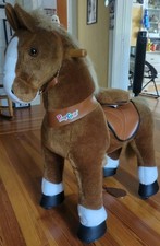 PonyCycle Ride on Brown Horse Riding Pony Toy for Kids 4-9 Minimal Use