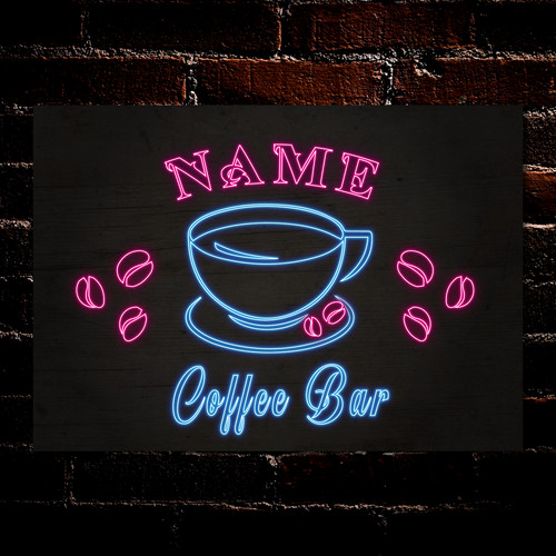 Personalised coffee sign bar - personalised,