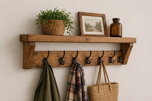 Handmade rustic wooden coat - wooden,