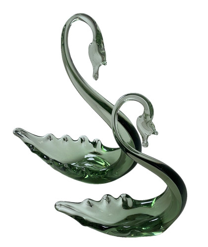 Vintage green art glass - green,