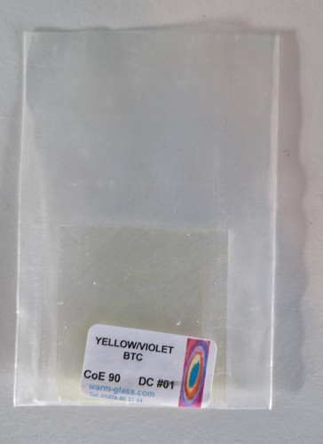 Dichroic glass yellow violet - glass:, yellow/violet