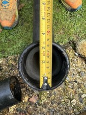 Pre Loved H & F Swan Neck Cast Iron Gutter In Black. Good Condition.