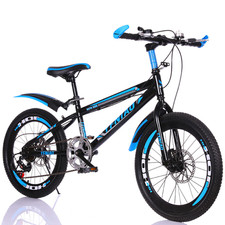 24 Inch Black Blue Kids Bike