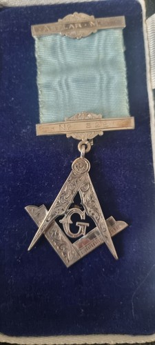 Masonic jewel medal sterling - masonic,
