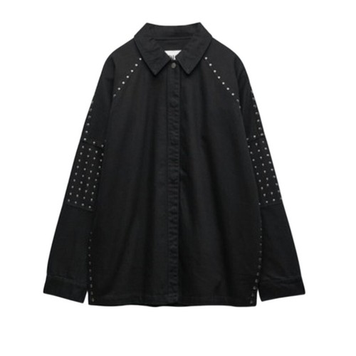 Zara black studded denim - black,