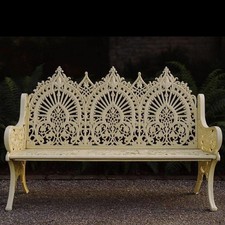Vintage Cast Iron Bench – White - NEW