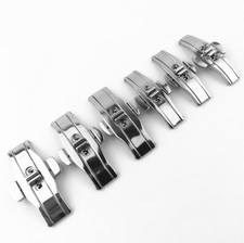 Butterfly Buckle Stainless Steel Double Push Button Deployant Watch Band Clasp