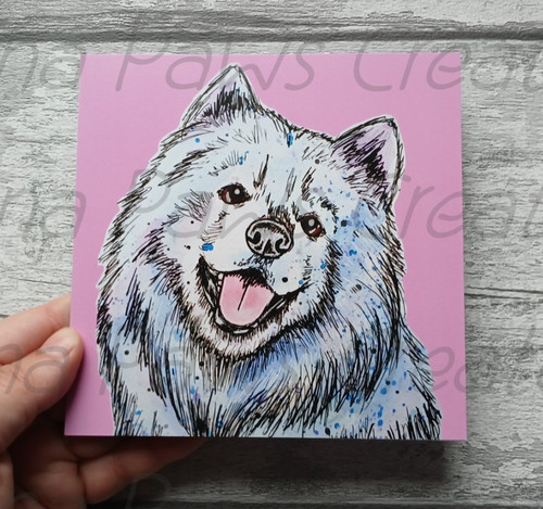 Samoyed greetings card funny - samoyed,