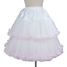 Women Crinoline Petticoat Skirt Chiffon Ball Gown Short Half Slip