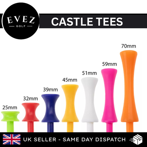 Plastic castle golf tees var - -,