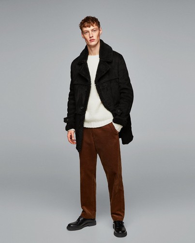 Zara man black - faux, suede