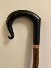 Lovely Buffalo Horn crook HANDLE on Hazel ,Walking and Hiking stick.