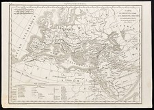 1844 - Europa - Map Of Sharing of The Earth The Three Son Ark