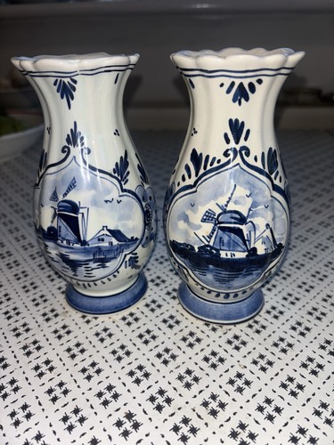 Delft blue vases windmill - 2,