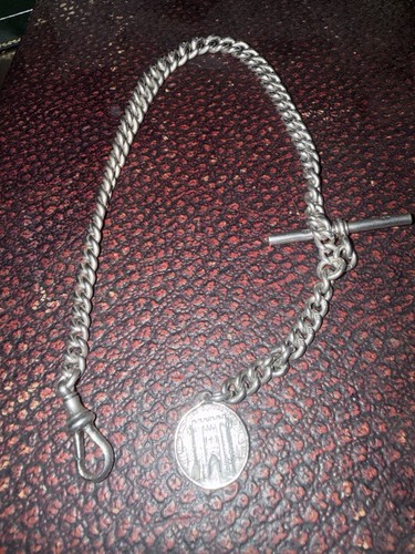 Antique 1900 silver albert - silver,
