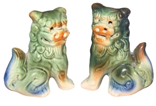 Pair vintage ceramic foo - of,