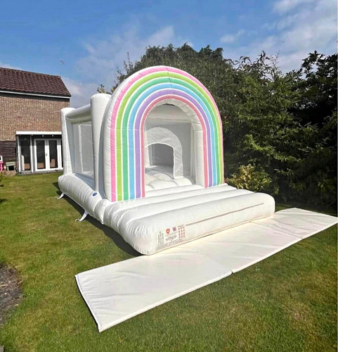 White inflatable bouncy castle - inflatable,