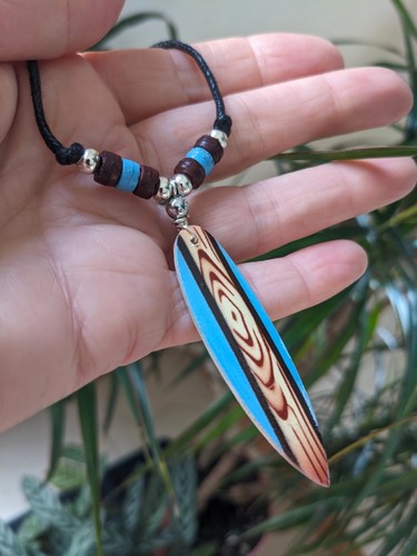 Mens boys surfer necklace - boys, blue