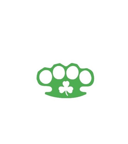 Brass knuckles shamrock irish - brass,