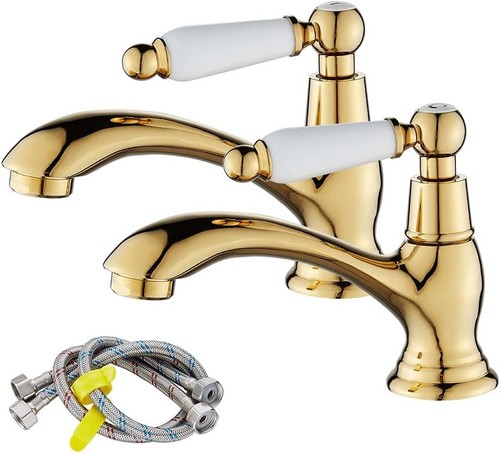Bathroom basin pillar taps - bathroom,
