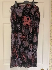 ladies black floral skirt, size 28