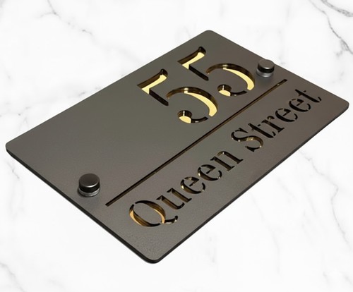 Door sign house - sign, number