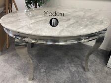 Marble Round Dining Table Grey
