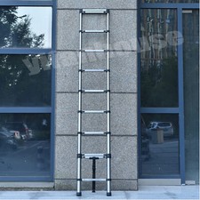 Telescopic Stainless steel Straight 3.2M 10.5FT Ladder Collapsible Workshop DIY