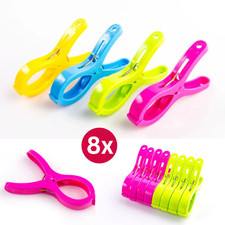 8Pcs Plastic Towel Clips Pegs