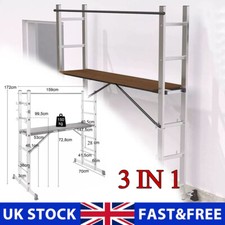 Heavy Duty Aluminium 3 IN 1 Working Scaffold Scaffolding Tower Platform Ladder