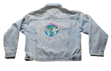 Hard Rock Cafe Denim Jean Jacket Men's Size XL ORLANDO  Embroidered