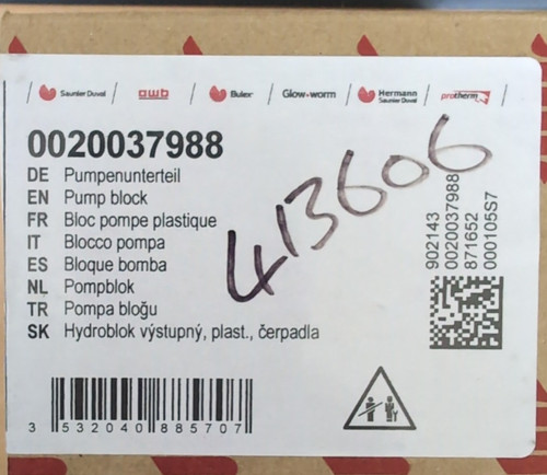 Glow worm pump block - block,