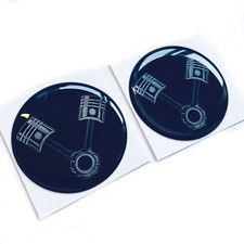 2x V Engine Pistons Car Chrome