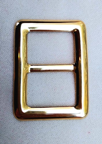 Gold tone buckle scarf ring - buckle,